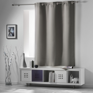 Rideau 100% occultant petite hauteur 140 x 180 cm occult Gris perle