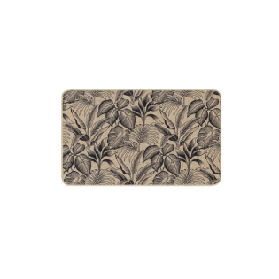 Tapis rectangle 45 x 75 cm tisse imprime stylis Noir