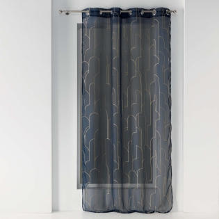 Panneau a oeillets 140 x 240 cm voile imprime metallise domea Marine/or
