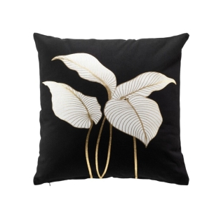 Coussin dehoussable 45 x 45 cm coton imprime or Jill