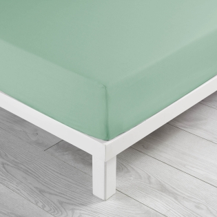 Drap housse 2 personnes 140 x 190 x 30 cm coton bio Biolina Sauge
