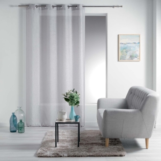 Panneau a oeillets 140 x 240 cm voile sable raye esther Gris