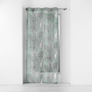 Voilage a oeillets 140 x 240 cm voile sablé imprimé Majolica Menthe
