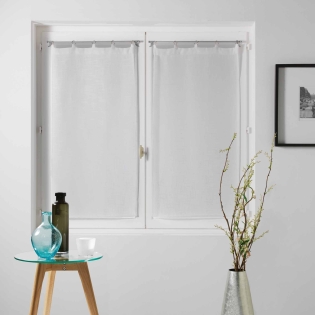 Paire droite anneaux 2 x 60 x 120 cm voile tisse milza Blanc
