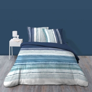 Housse de couette 240 x 220 cm coton 57 fils + 2 taies Mikonos