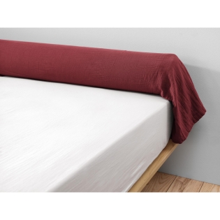 Taie de traversin gaze de coton 85 x 185 cm gaia lie de vin Bordeaux