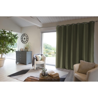 Rideau luxe baie vitrée occultant + isolant polaire L280 x H260 cm Inuit Romarin