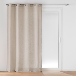 Voilage à Œillets Grande Hauteur - 140 x 280 cm - Effet Lin Tissé Cloris Taupe