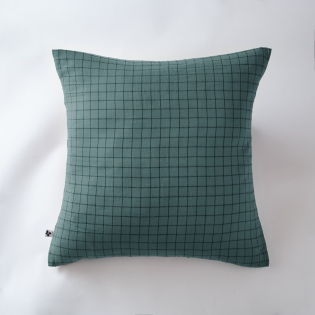 Taie d'oreiller gaze de coton tissée 60 x 60 cm gaïa mix Bleu canard