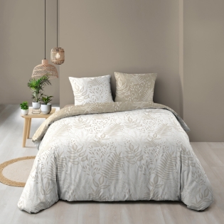 Housse de couette réversible 260 x 240 cm coton 57 fils Cassia