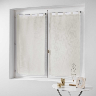 Paire droite passants 2 x 60 x 90 cm effet lin tisse haltona Naturel