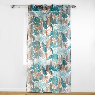 Panneau a oeillets 140 x 240 cm voile sable imprime alianor Blanc