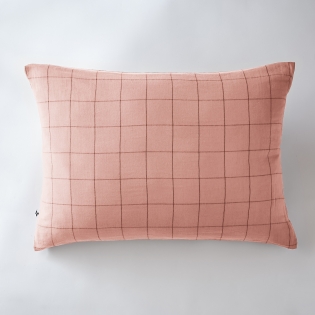 Taie d'oreiller gaze de coton 50 x 70 cm gaïa match rose pêche Rose