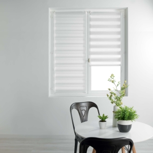 Store enrouleur jour et nuit 60 x 180 cm polyester daynight Blanc