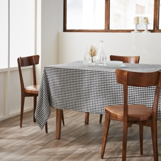 nappe rectangle 150 x 350 cm gaze de coton tissée teinte vickie truffe