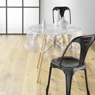 Nappe cristal ronde (0) 140 cm pvc imprime 14/100e danela Blanc