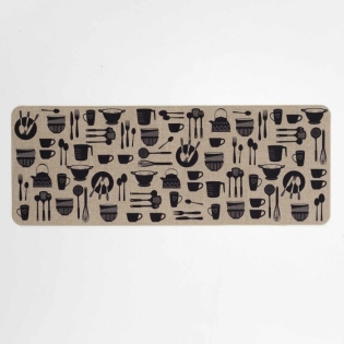 Tapis rectangle 45 x 120 cm tisse imprime kitchen Sans