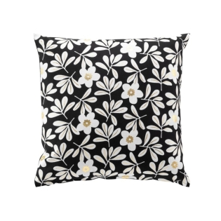 Coussin dehoussable 45 x 45 cm coton imprime or Wilma