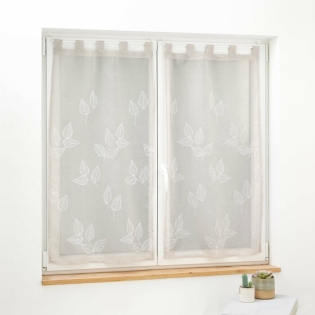 Paire droite passants 2 x 60 x 90 cm voile sable brode berry Taupe
