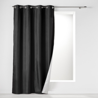 Rideau a oeillets 140 x 260 cm polyester isolant thermique Icemount Noir