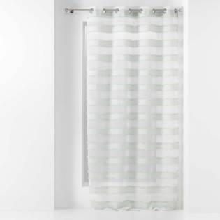 Voilage a oeillets 140 x 260 cm voile sablé fils coupés lalina Menthe