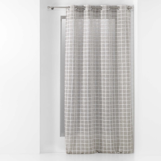 Voilage a oeillets 140 x 240 cm tissé fantaisie Karrona Taupe