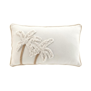 Coussin dehous compr passepoil 30 x 50 cm coton tresse+tufte sahara Sans