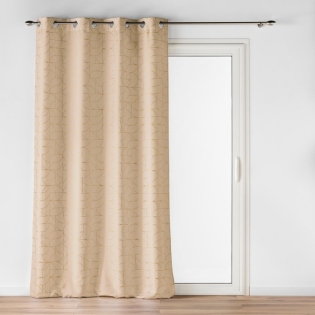 Rideau à œillets grande hauteur 140 x 280 cm - Modèle Louxor Beige