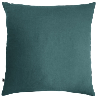 Taie d'oreiller en double gaze de coton – 60 x 60 cm – Gaïa Bleu canard
