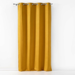 Rideau touché peau de pêche 140 x 240 cm suédine Sultane Jaune