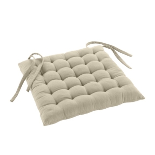 Assise matelassee 38 x 38 cm coton/polyester recycle grs twily Lin