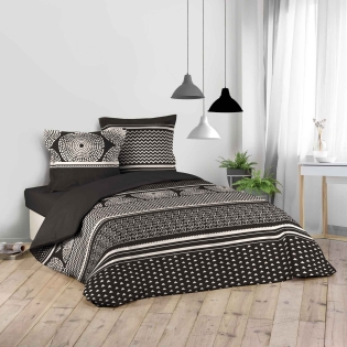 Housse de couette 240 x 220 cm + 2 taies 100% coton Silex
