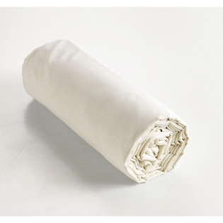 Drap housse coton luxe 160 x 200 cm bonnet 30 cm Ambre Beige