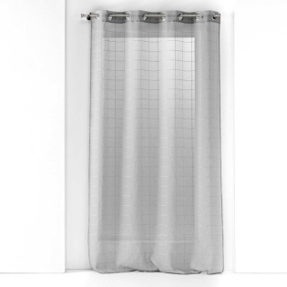 Panneau a oeillets 140 x 240 cm voile sable fantaisie eulalie Gris