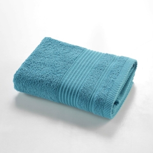 Serviette de toilette 50 x 90 cm eponge unie tendresse Bleu Paon