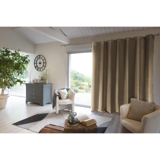 Rideau luxe baie vitrée occultant + isolant polaire L280 x H260 cm Inuit beige
