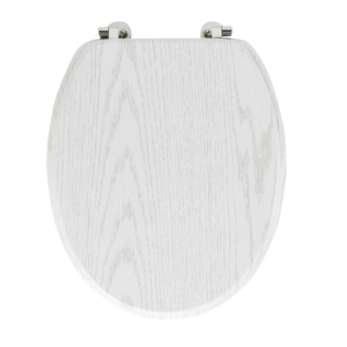 Abattant wc charnieres metal 37.5 x 46 cm mdf effet bois strata Blanc