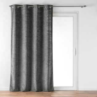 Rideau a oeillets 140 x 260 cm velours à relief Verra Anthracite