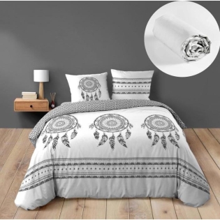 Pack Housse de couette 200 x 200 cm rêve indien + drap housse 140x190 cm