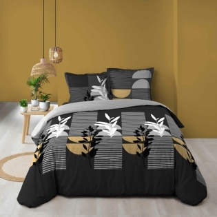 Housse de couette 260 x 240 cm coton 57 fils + 2 taies Asior