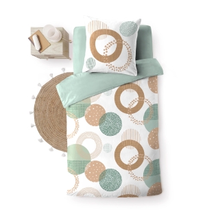 Housse de couette enfant 140 x 200 cm + 1 taie coton 42 fils Lunabella