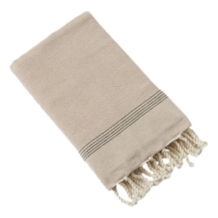 fouta avec franges 100 x 200 cm coton tissé teint ulysse ficelle