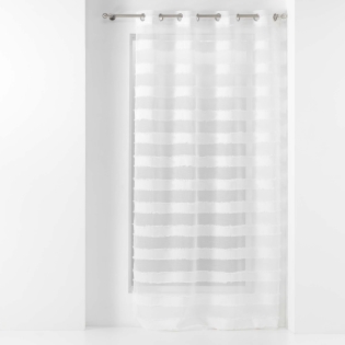 Voilage a oeillets 140 x 260 cm voile sablé fils coupés Lalina Blanc