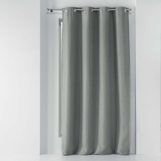 Rideau a oeillets 135 x 280 cm occultant tisse tissea Gris