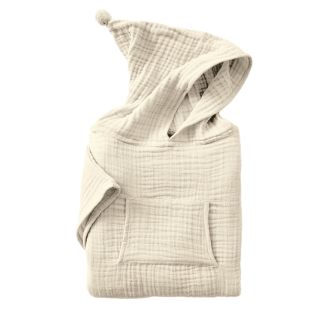 poncho enfant mixte 2/5 ans gaze de coton unie gaïa pampa