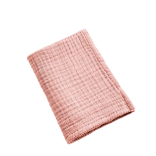 Serviette de Toilette Gaïa 50 x 90 cm – Gaze de Coton Unie Rose Pêche