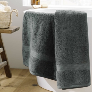Drap de bain 90 x 150 cm éponge coton piegné Elegance Athracite