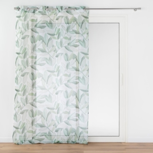 Paire De Voilages à Passants Berry Taupe - 2x 60x90cm, Voile Sablé Brodé, Décoration Fenêtre Légère