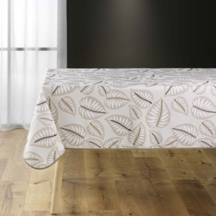 Nappe rectangle 150 x 200 cm polyester imprime alma Naturel