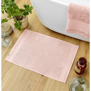 Tapis de bain 50 x 70 cm éponge unie garance rose poudré Rose